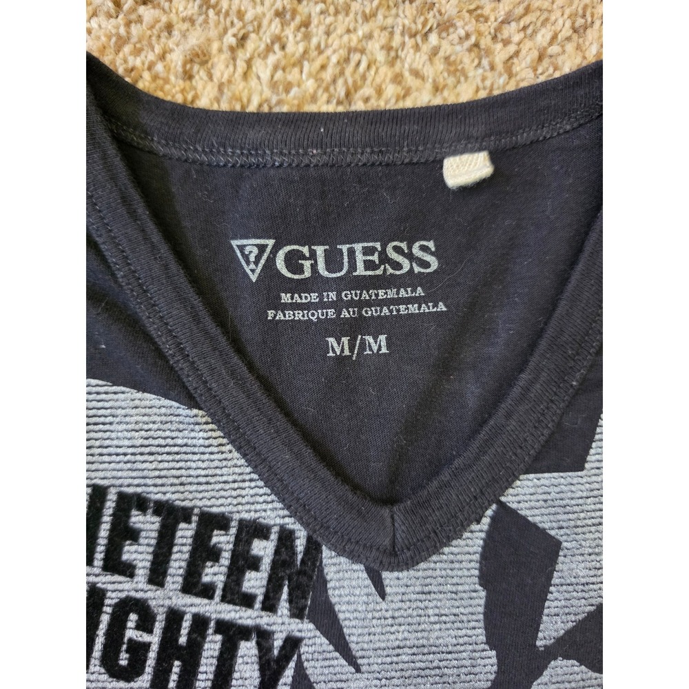Men's Guess Los Angeles Mens Black Graphic Skull Palm Diamond T-Shirt Medium - Picture 11 of 11